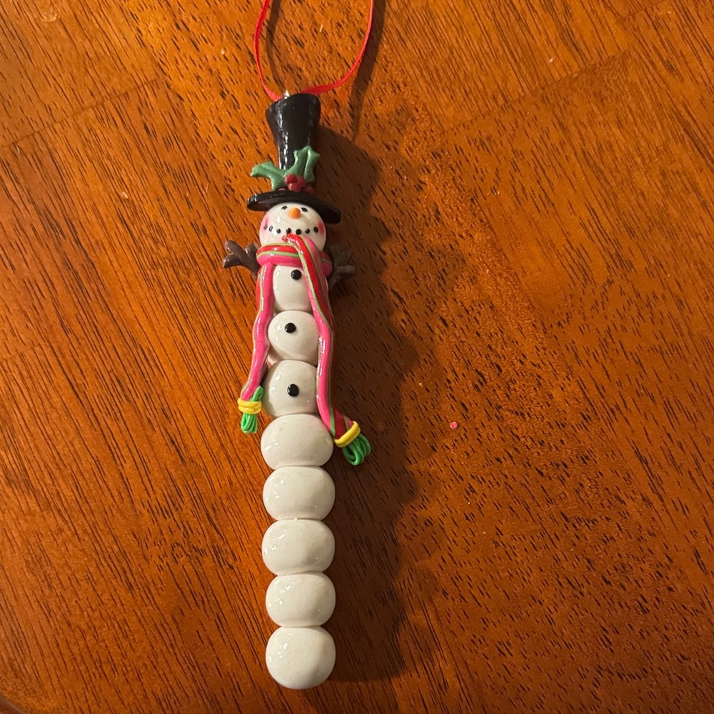 Festive Snowman Ornament - White and Black